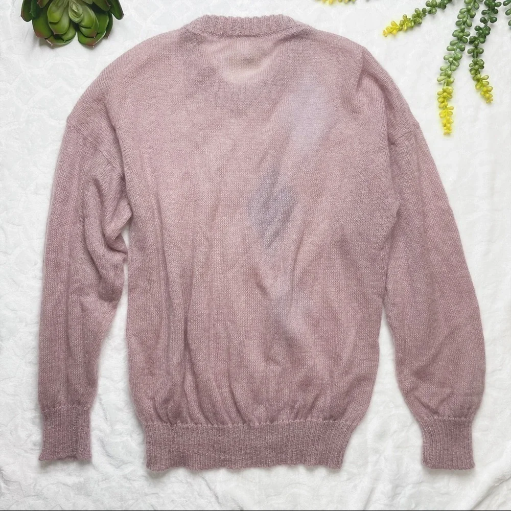 Vintage 80s Aspiring New Zealand Mohair Pullover Argyle Sweater Rapaki Mahana L